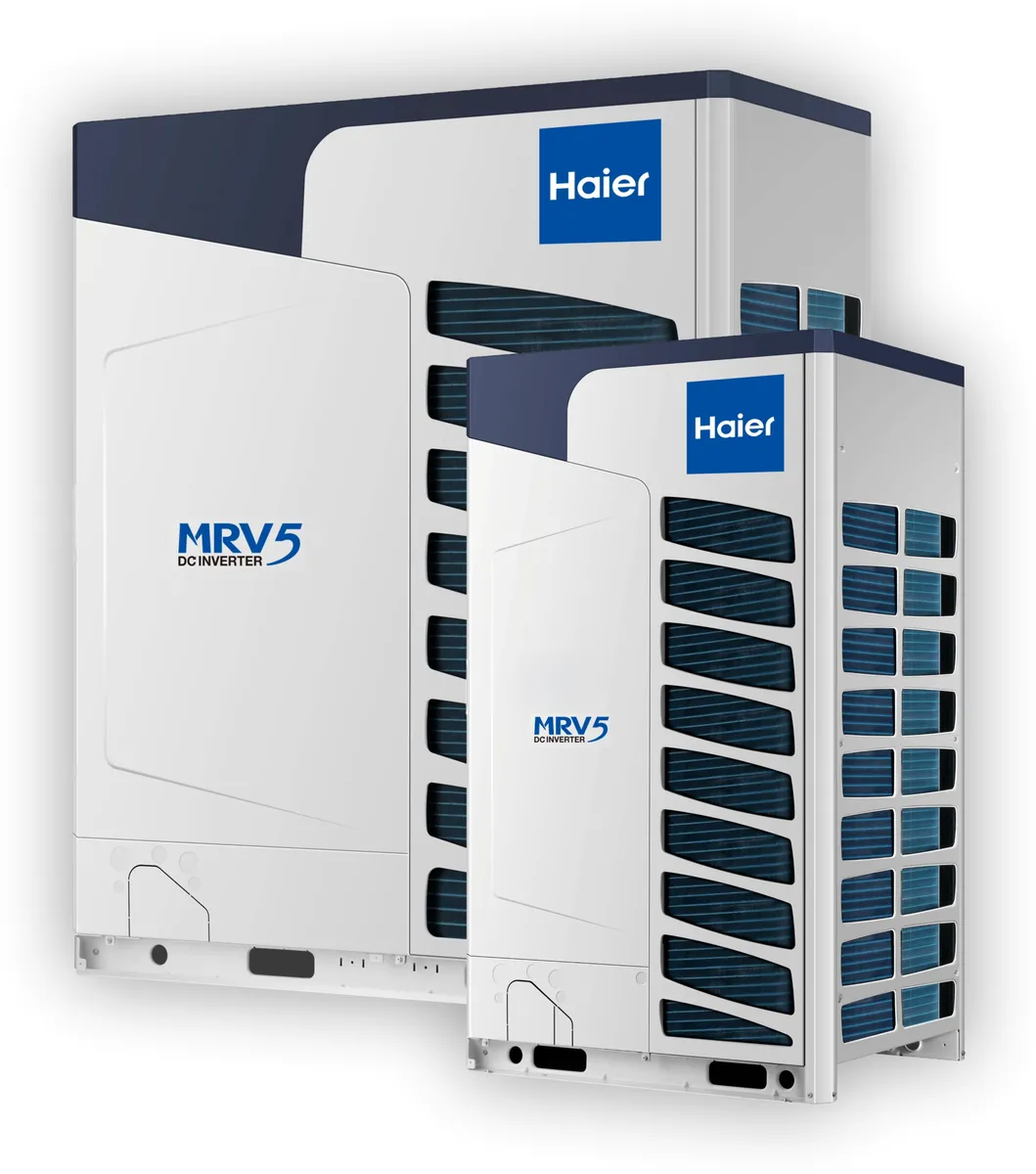 Haier MRV 5 dış ünitelerinin iki farklı gövdesi bir arada