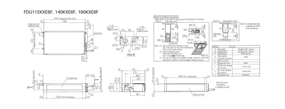 FDU112–160KXE6F ölçü çizimi